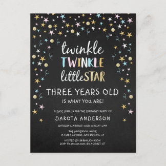 Twinkle Little Star 3 Jahre alt ist das, was Sie s Einladungspostkarte
