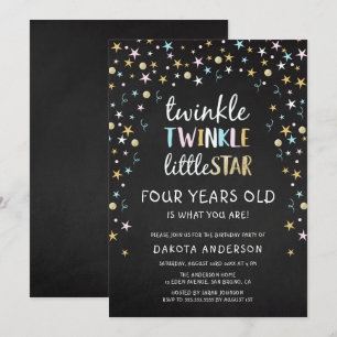 Twinkle Little Star 4 Jahre alt ist, was Sie sind! Einladung