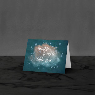 Twinkle Little Star Aquamarines Grün und Taupe F Dankeskarte