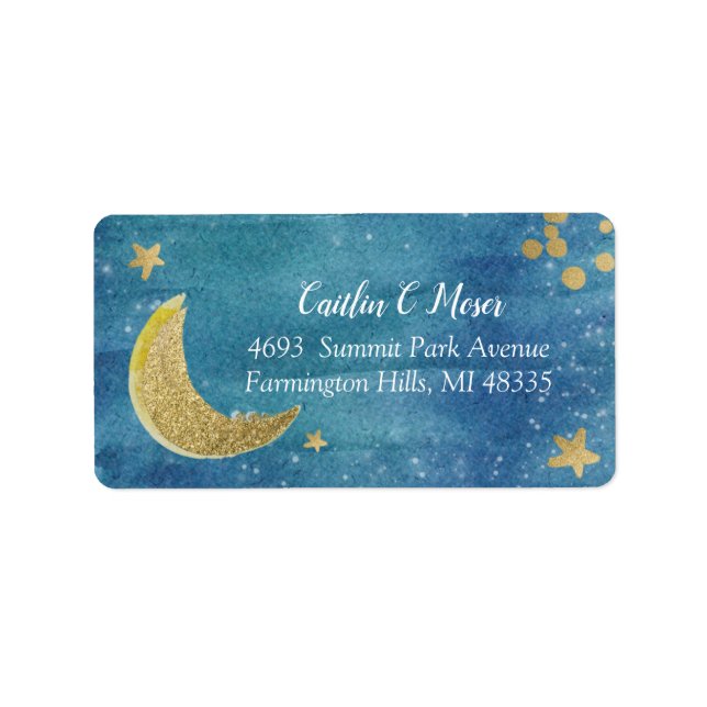 Twinkle Little Star Baby Dusche Adressaufkleber (Vorne)