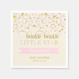 Twinkle Little Star Baby Dusche Pink Gold Serviette
