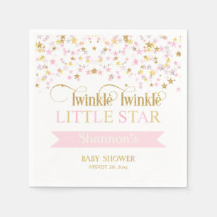Twinkle Little Star Baby Dusche Pink Gold Serviette