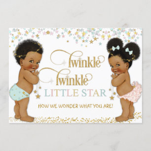 Twinkle Little Star Baby Gender Reveal Ethnic Einladung