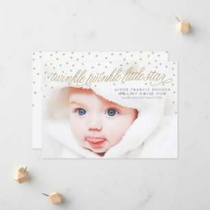 Twinkle Little Star Baby Photo Faire-part de naiss