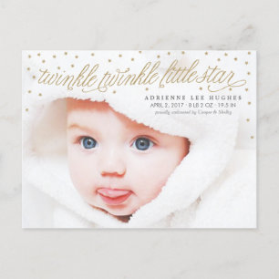 Twinkle Little Star Baby Photo Faire-part de naiss