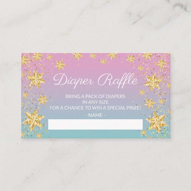Twinkle Little Star Baby Show Diaper Raffle Ticket Begleitkarte (Vorderseite)