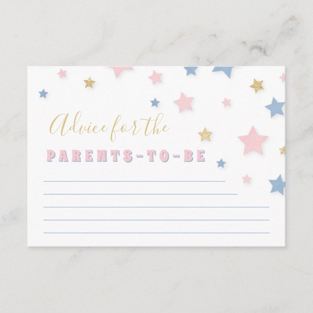 Twinkle Little Star Baby Shower Admin Card Hinweiskarte (Vorderseite)