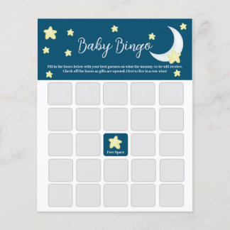 Twinkle Little Star Baby Shower Bingo Card