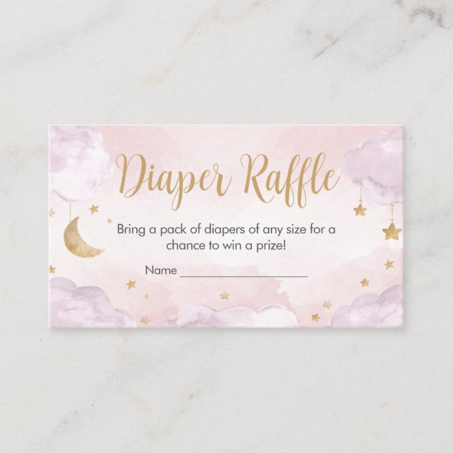 Twinkle Little Star Baby Shower Diaper Raffle Begleitkarte (Vorderseite)