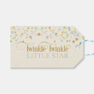 Twinkle Little Star Baby Shower Gold Aqua Rosa Geschenkanhänger