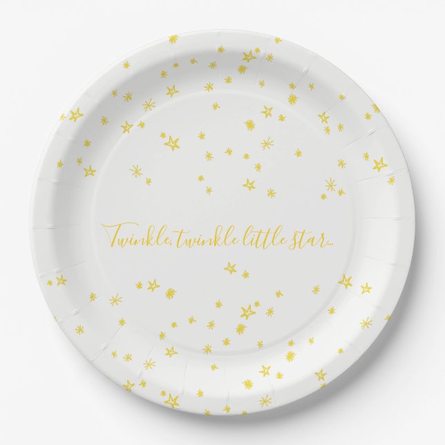 Twinkle Little Star Babydusche Teller (Vorderseite)