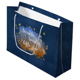 Twinkle Little Star | Blaue Kupfer-Goldstaub Große Geschenktüte