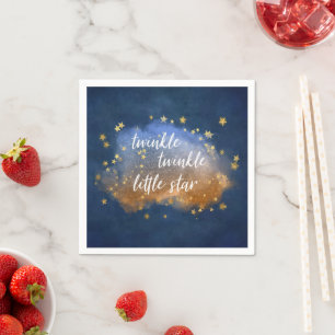 Twinkle Little Star Blaue Kupfer-Goldstaub Serviette