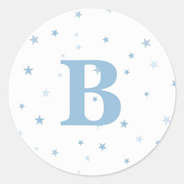 Twinkle Little Star Blue Baby Boy Runder Aufkleber (Vorderseite)