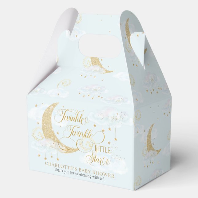 Twinkle Little Star Blue Baby Dusche Geburtstag Geschenkschachtel (Rückseite)
