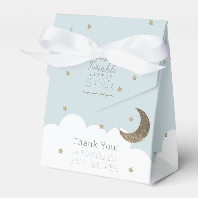Twinkle Little Star Blue Baby Dusche Geschenkschachtel (Vorderseite)