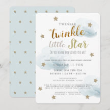 Twinkle Little Star Blue Boy Drive-by Baby Shower