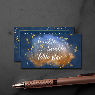 Twinkle Little Star Blue Gold Brown Book Request Begleitkarte