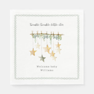 Twinkle Little Star Boho Botanical Babyparty Serviette