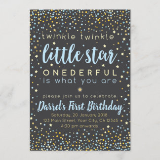 Twinkle Little Star Boy Einladung zum Geburtstag
