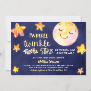 Twinkle Little Star Celestial Baby Shower Einladung