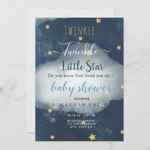 Twinkle Little Star & Cloud Baby Dusche Einladung