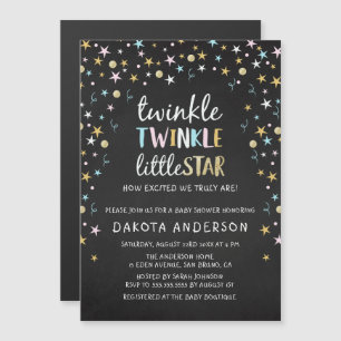 Twinkle Little Star Confetti & Chalk Babydusche Magneteinladung