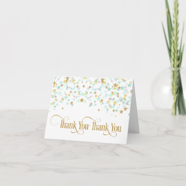 Twinkle Little Star Danke Mint Green Gold (Vorderseite)
