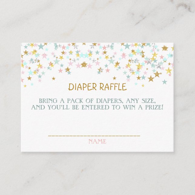 Twinkle Little Star Diaper Raffle Afroamerikaner Begleitkarte (Vorderseite)