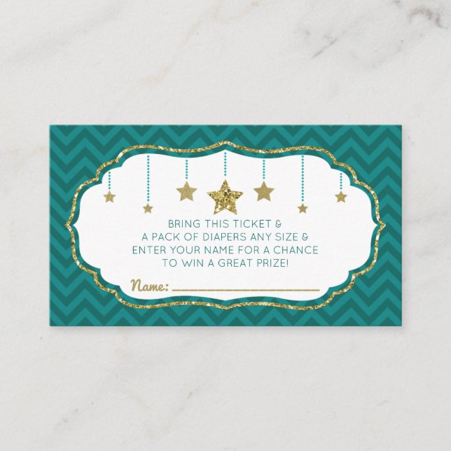 Twinkle Little Star Diaper Raffle Ticket Begleitkarte (Vorderseite)
