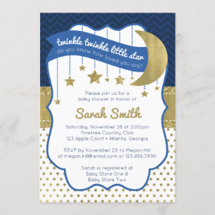 Twinkle Little Star Dusche Einladung, Imitats Glit Einladung