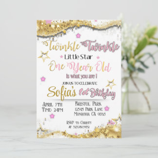 Twinkle Little Star Einladung zum Geburtstag