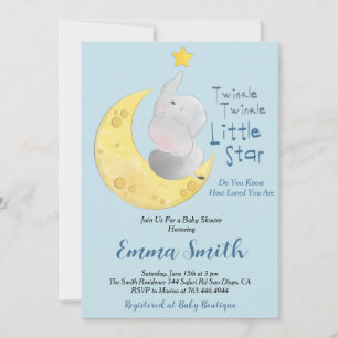 Twinkle Little Star Elefant Baby Shower Einladung