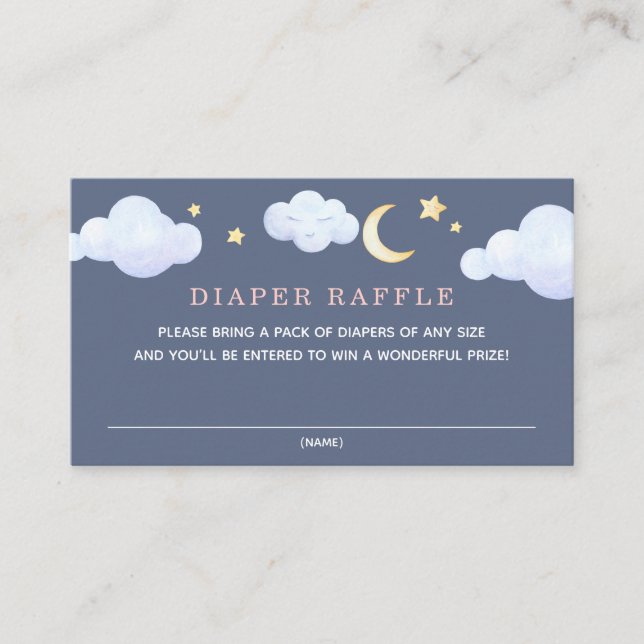 Twinkle Little Star Elephant Raffle Einsteckkarte Begleitkarte (Vorderseite)