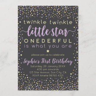 Twinkle Little Star| Ersteinladung zum Geburtstag Einladung