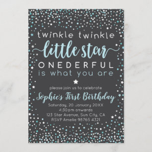 Twinkle Little Star  Ersteinladung zum Geburtstag Einladung