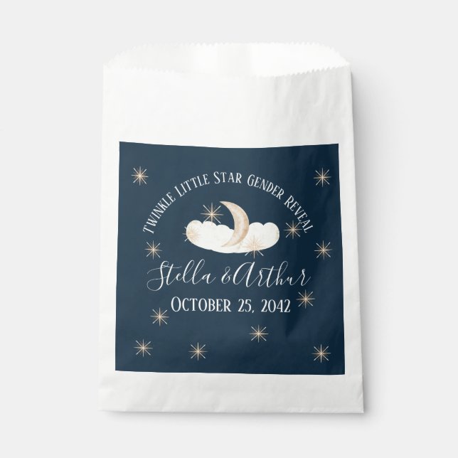 Twinkle Little Star Gender Reveal - Celestial Part Geschenktütchen (Vorderseite)