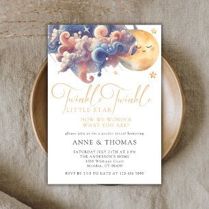 Twinkle Little Star Gender Reveal Custom Party Einladung