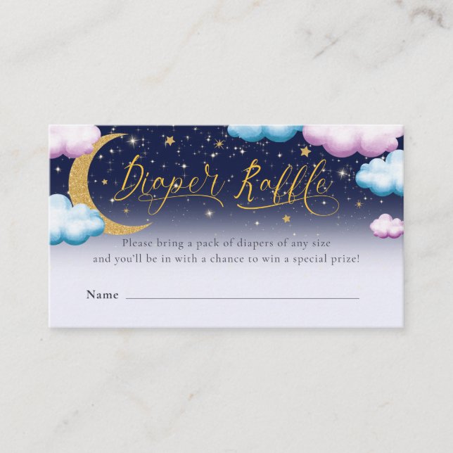 Twinkle Little Star Gender Reveal Diaper Raffle Begleitkarte (Vorderseite)