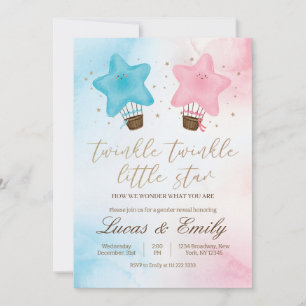 Twinkle Little Star Geschlecht Enthüllung Einladun Einladung