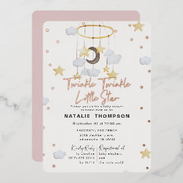 Twinkle Little Star Girl Pink Baby Dusche Rose Folieneinladung