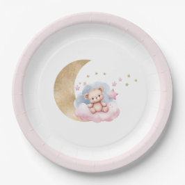 Twinkle Little Star Gold Moon Baby Dusche Pappteller