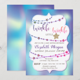 Twinkle Little Star Holographische Babyparty Einladung