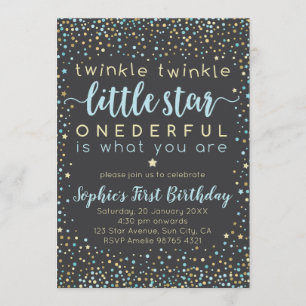 Twinkle Little Star Invitation à l'anniversaire