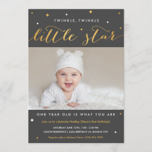 Twinkle Little Star Invitations pour le premier an