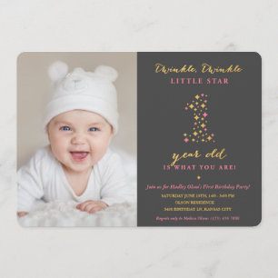 Twinkle Little Star Invitations pour le premier an