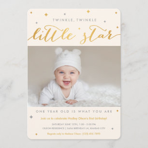 Twinkle Little Star Invitations pour le premier an