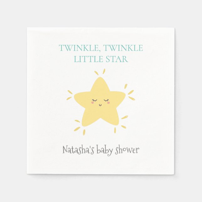 Twinkle Little Star Kinderzimmer Rhyme Baby Dusche Serviette (Vorderseite)