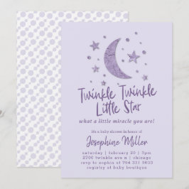 Twinkle Little Star Lavender Baby Dusche Einladung