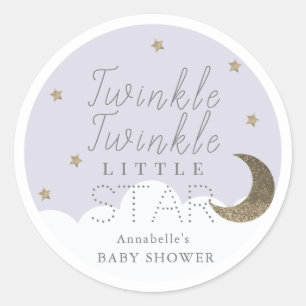 Twinkle Little Star Lilac Babydusche Runder Aufkleber